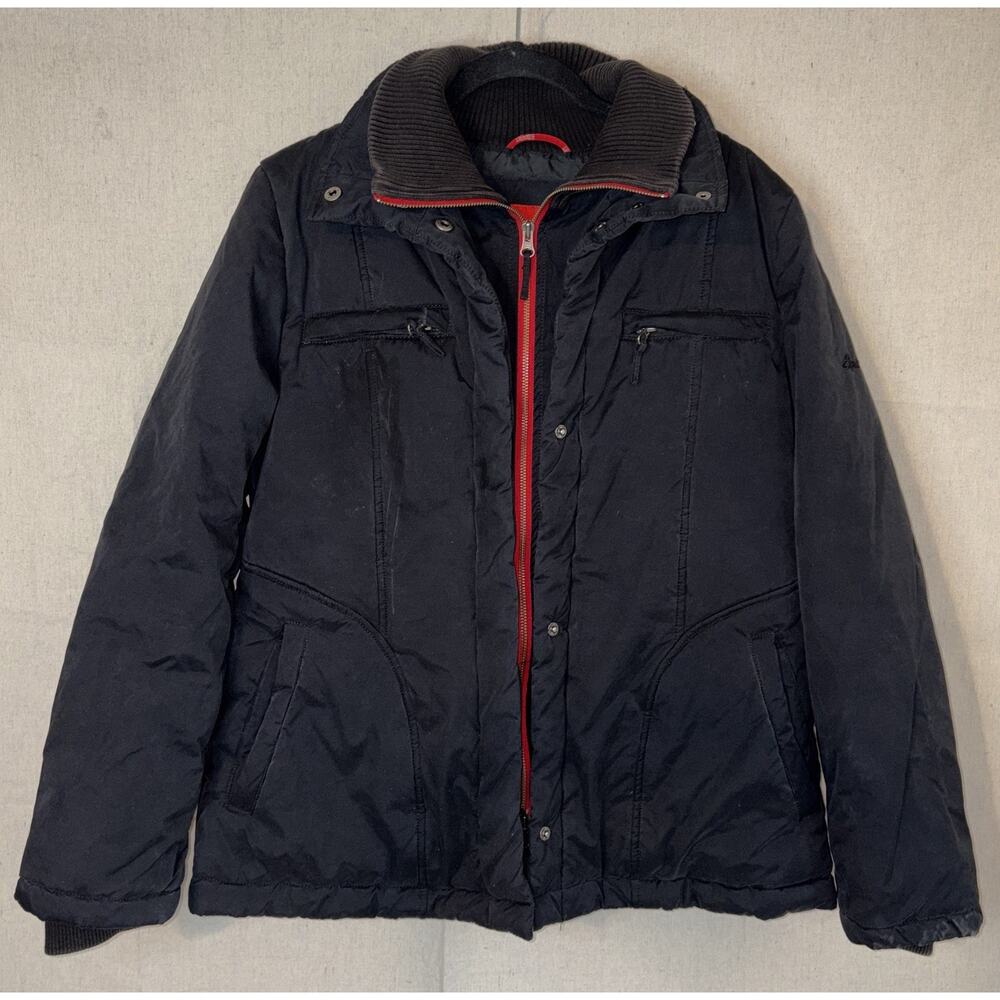 Esprit Women's Winter Jacket Snap Zip Front‎ Utility Style Sz XL Casual Black